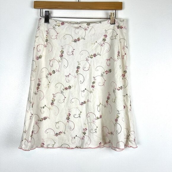 VTG Studio Y Embroidered Mini Skirt 5 / 6 Floral A-line Coquette Festival Y2k - Picture 1 of 8